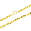Vietnamese Solid Gold-plated Necklace, Brass Vacuum Electroplated Men's Hexagonal Bar Necklace K Gold Bamboo Knot Necklace for Women