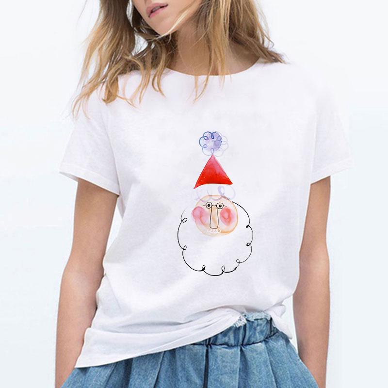 Kpop Clothes Woman Tshirt Christmas Print Female T Shirt Harajuku Funny Streetwear Casual Short Sleeve