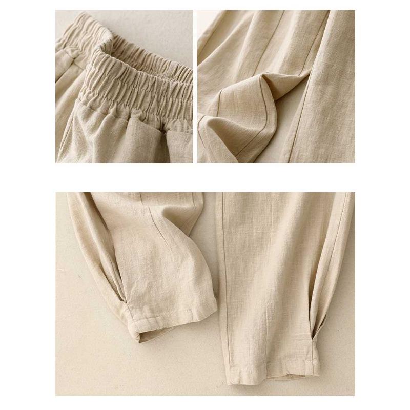 Summer Cotton and Linen Loose Casual Pants for Women