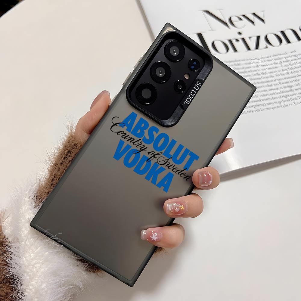 COOL A-AbsolutS V-VodkaS Phone Case For Samsung Galaxy S25 Edge S24 S23 S22 S21 S20 Ultra Funda Silicone Silver Cover