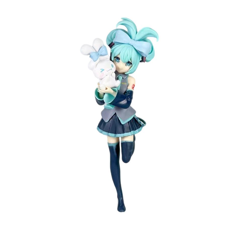 Anime Hatsune Miku Cos Raccoon Demon Cat Ears Cinnamoroll Kawaii Miku Girl Anime Figure PVC Collection Model Doll Toy