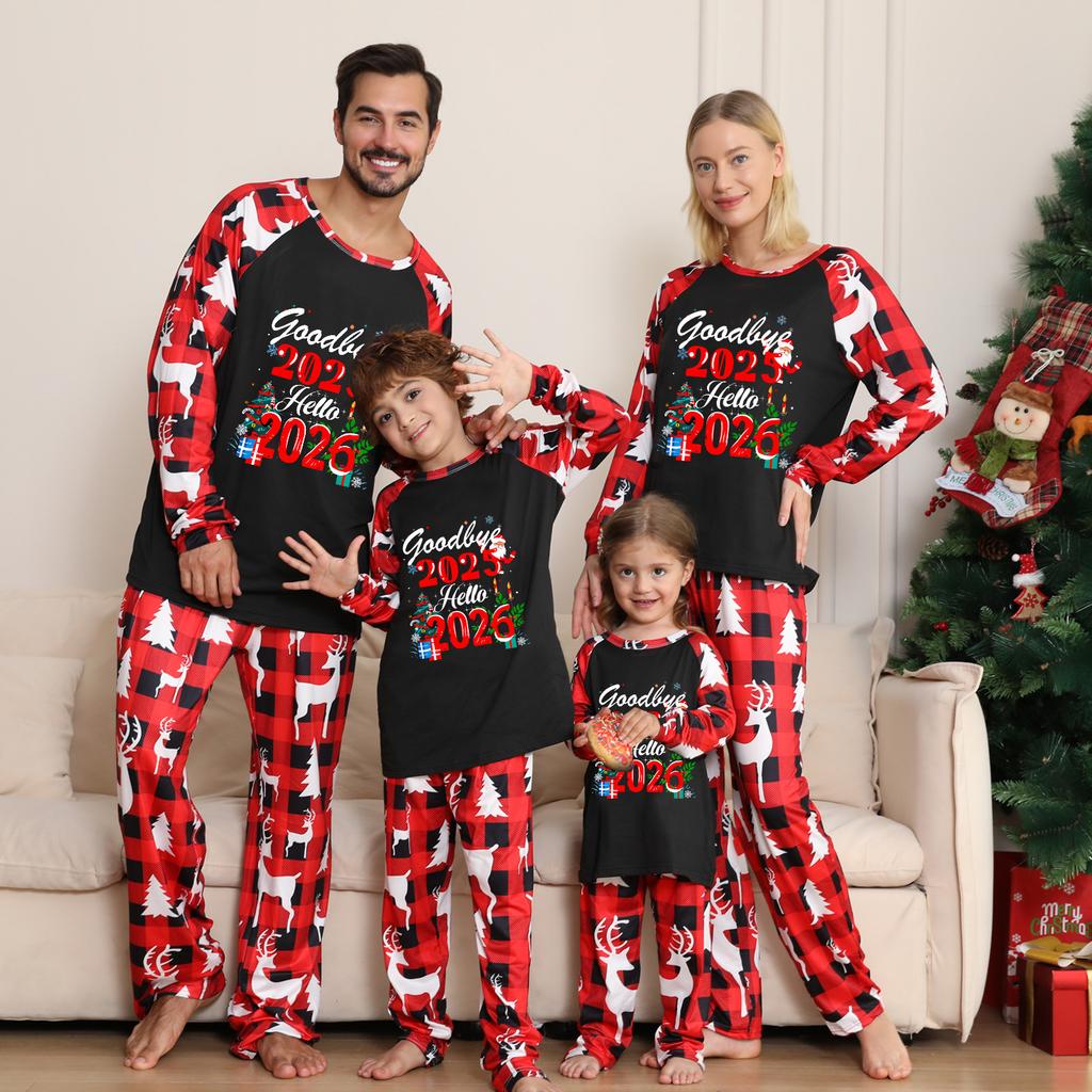 Prints Family Matching Long Sleeve Tops+Pants Set Family Matching Sets