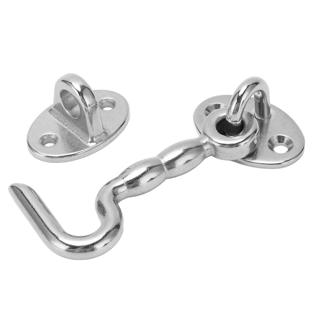 Eye Latch 316 Stainless Steel Door Latch Hook Silver Heavy Duty Boat Door Lock Marine Cabin Lock Window