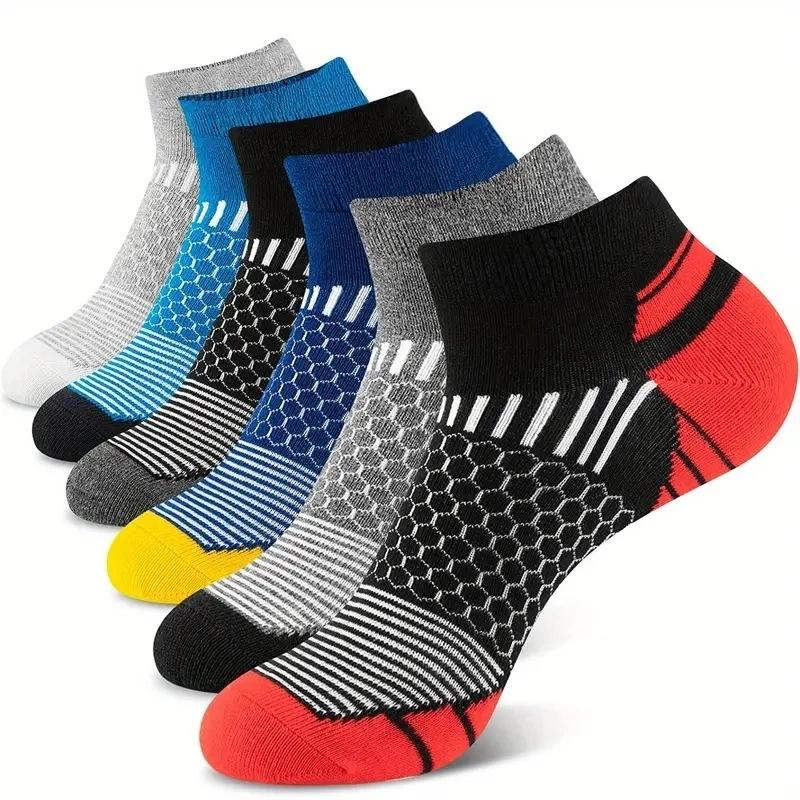 6/12/30 Pairs Men Low Cut Socks Fashionable Versatile Odor Resistant Sweat Absorbing Comfortable Breathable Elastic Sports Socks