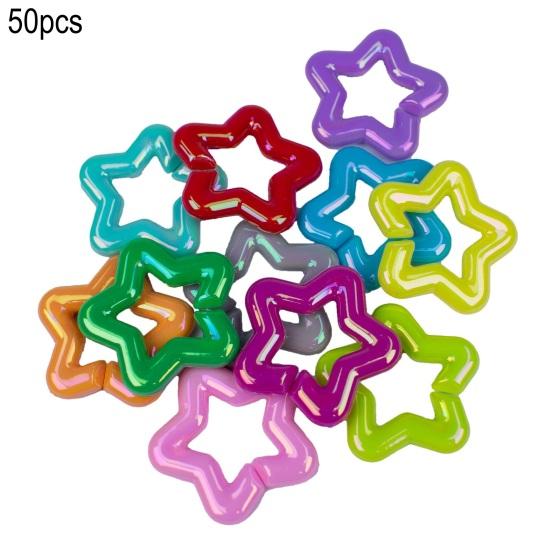 50Pcs Star Link Connectors AB Color Star Shape Linking Rings Quick Linking Rings for Bag Necklace