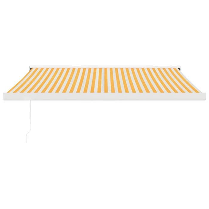 VidaXL Retractable Awning Yellow and White 3x2.5 M Fabric and Aluminum 3154531