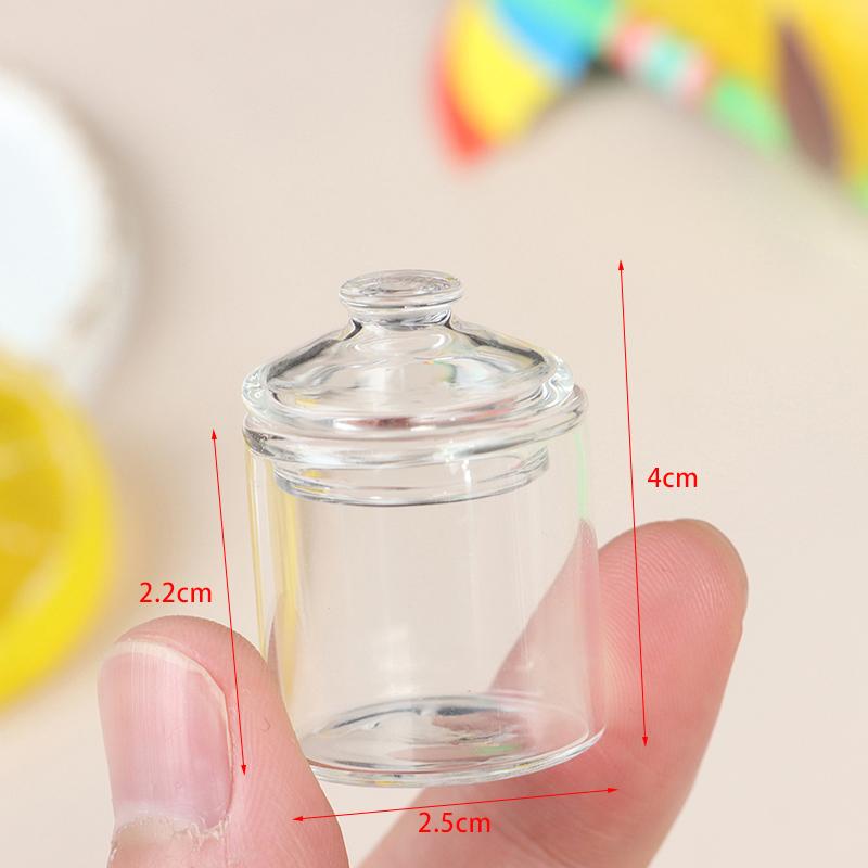 High Borosilicate Mini Glass Candy Jar Food Play Doll House Accessories