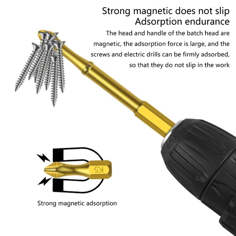 10Piece High Torque Impact Driver Bit Set, Magnetic Antislip Screw Removal Home Repair Tool Suitable for Electric Drills