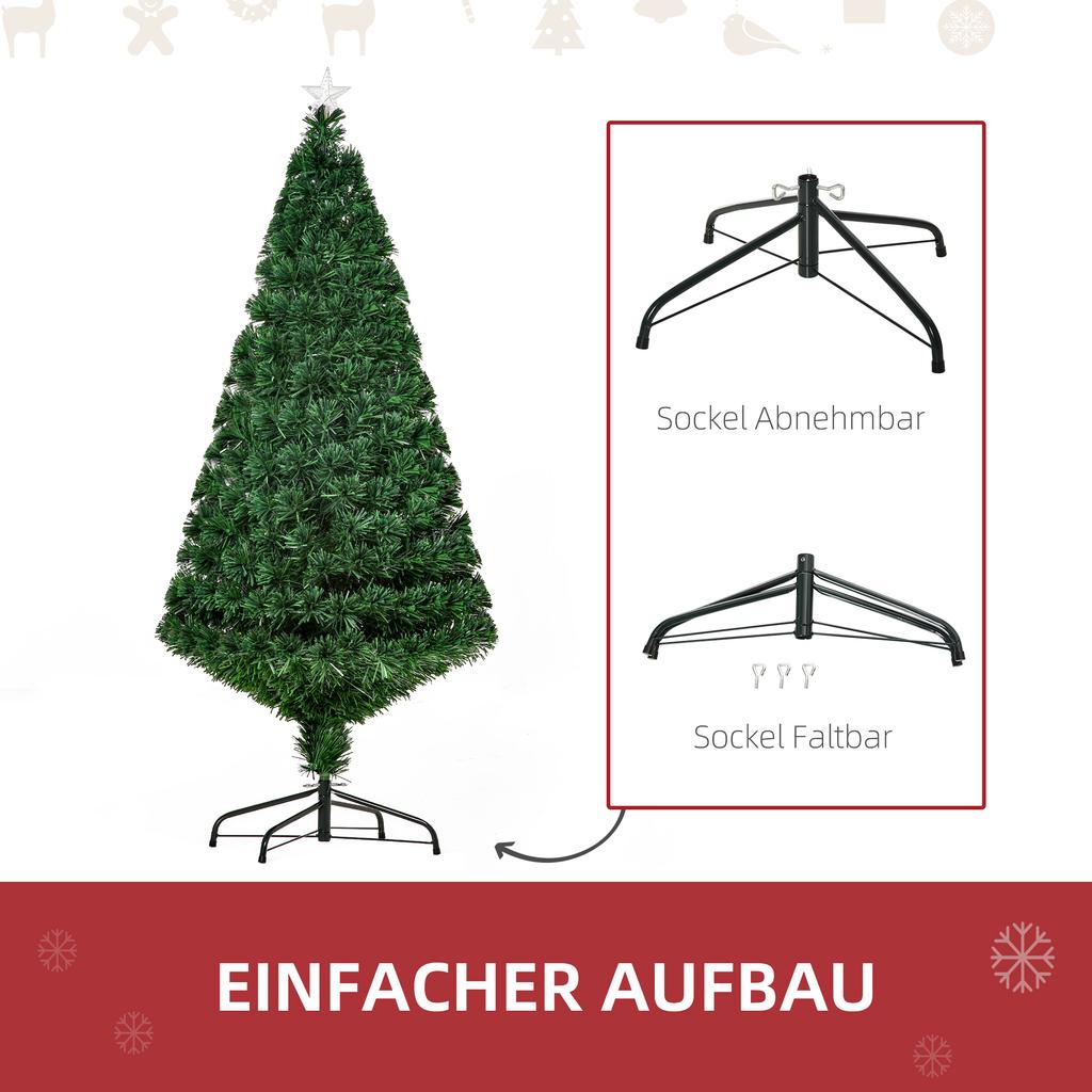 Artificial Christmas Tree 150 cm with Fiber Optic Artificial Fir Tree with LED Lighting