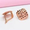 Purple Gold Series Gypsy Rhombus Ear Buckle Plated Rose Gold Rubik'S Cube Car Flower Geometric Earrings Jewelry Women