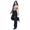 Spring Summer Rhinestone Vintage Relaxed Drape Floor Straight Wide Leg Denim Pants For Women Casual Pants Oversize Denim Trousers