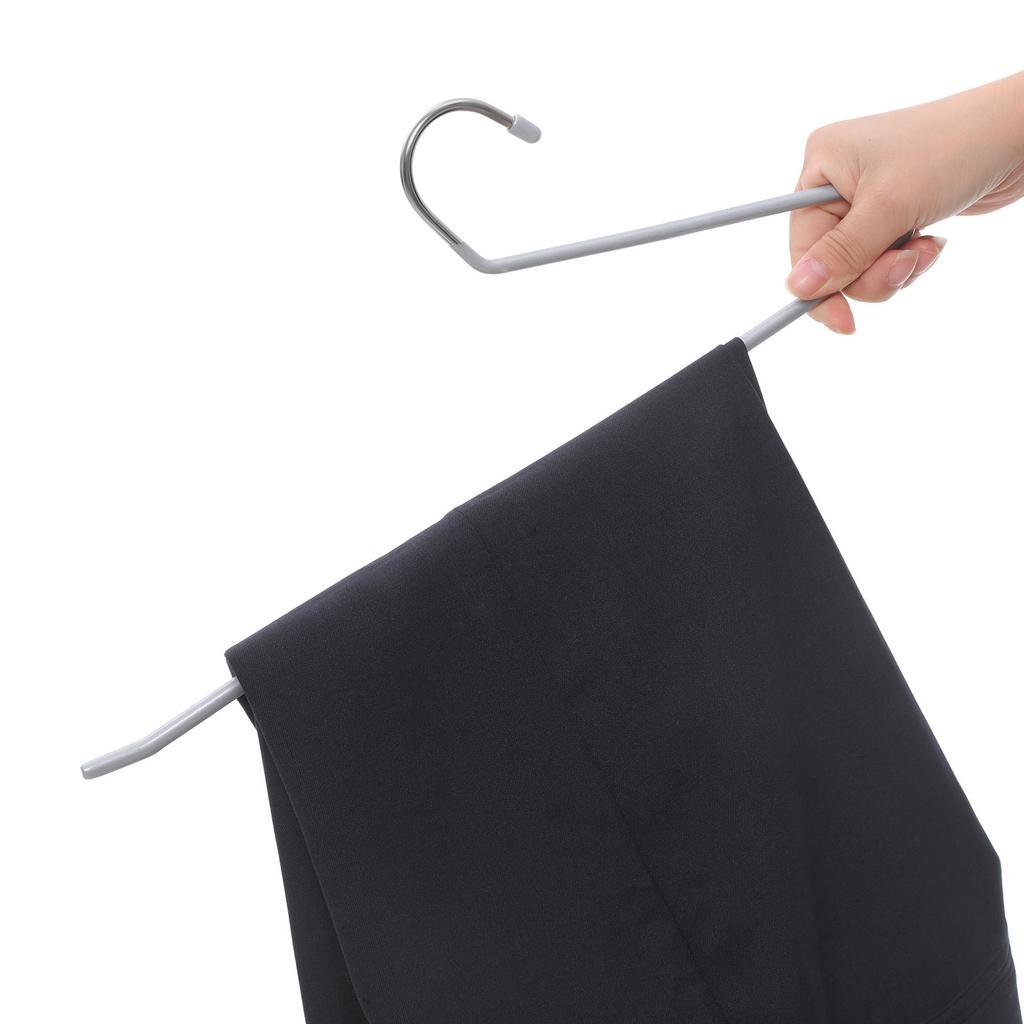 SONGMICS Pack of 20 Metal Trouser Hangers with Open End and Non-Slip Coating, Space Saving, 38 cm Wide, Grey