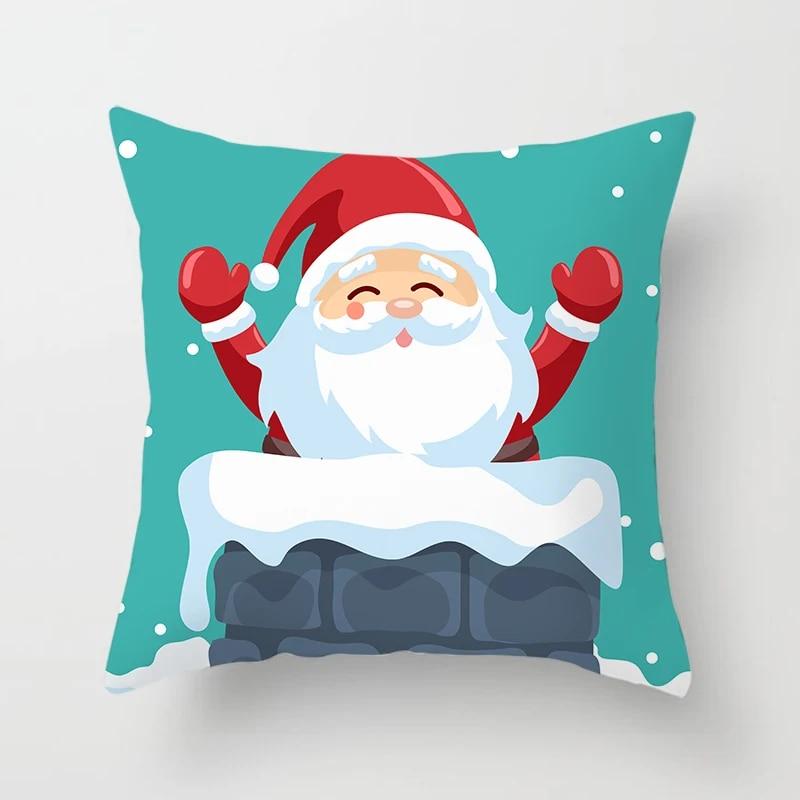 Cartoon Christmas Pillow Set Santa Claus Sofa Gift Home Decoration Pillowcase Christmas Gift Pillowcase