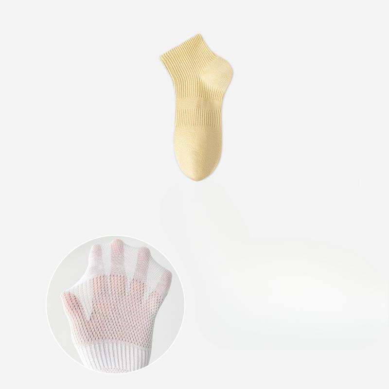 Women's Summer Thin Cotton Mesh Sweat Absorption Antibacterial Breathable Heel Socks