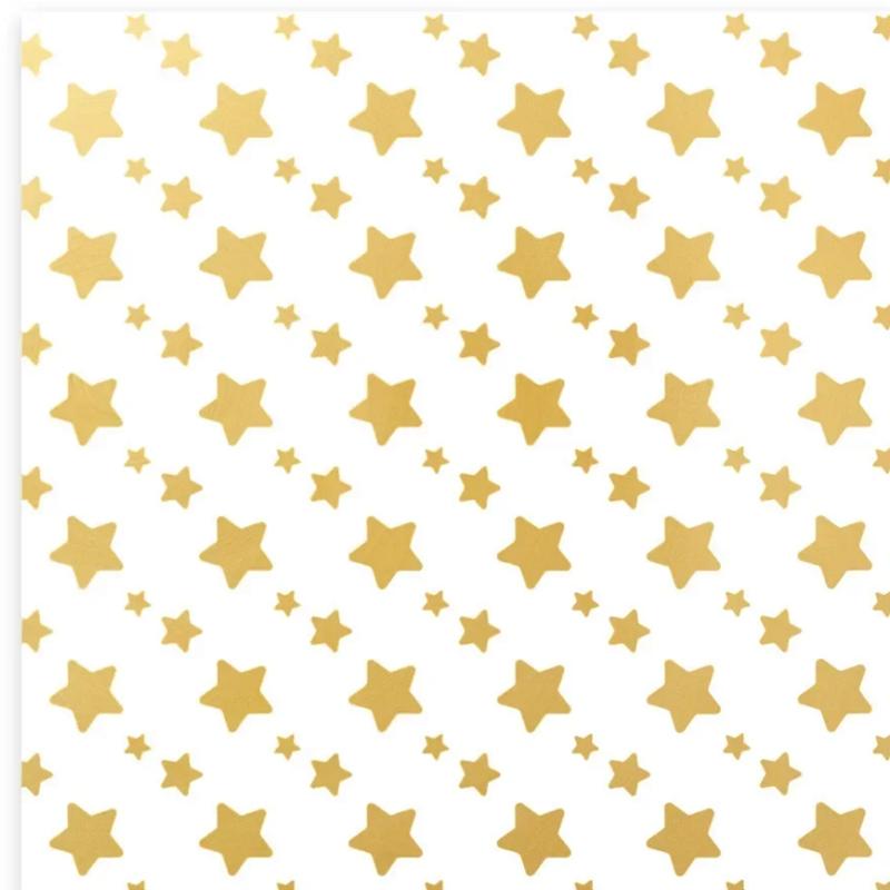 Christmas Gift Wrapping Paper, Gold Star New Year Gift Box Packaging Paper, DIY Crafts Supplies Christmas, Tissue Paper ,10SHEET