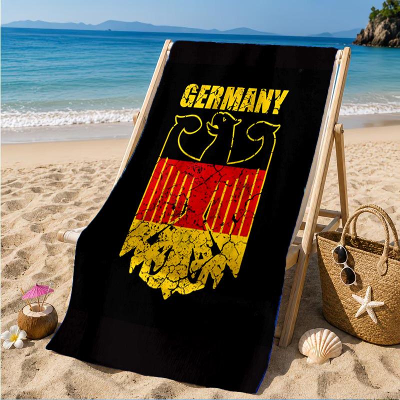 Asciugamano da Spiaggia con Design dello Stemma della Germania, Asciugatura Rapida, Facile da Curare, Adatto sia per il Fitness che per le Vacanze al Mare, Essenziale per lo Sport