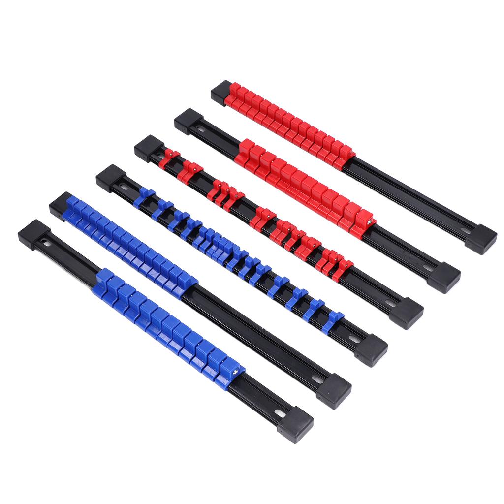 6 st Hylsverktygsorganisatorbricka Multifunktionell ABS 1/4in 3/8in 1/2in Bilreparationsverktyg