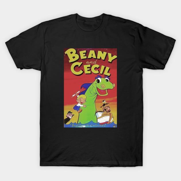 

Men Black Print T-shirt Beany And Cecil No-Cut Transfer Paper Print Cotton Tshirt M чёрный