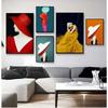 Hat Woman Abstract Canvas Painting Wall Art Prints and Posters Picture Decorative Fashion Elegant Lady Living Room Decoration