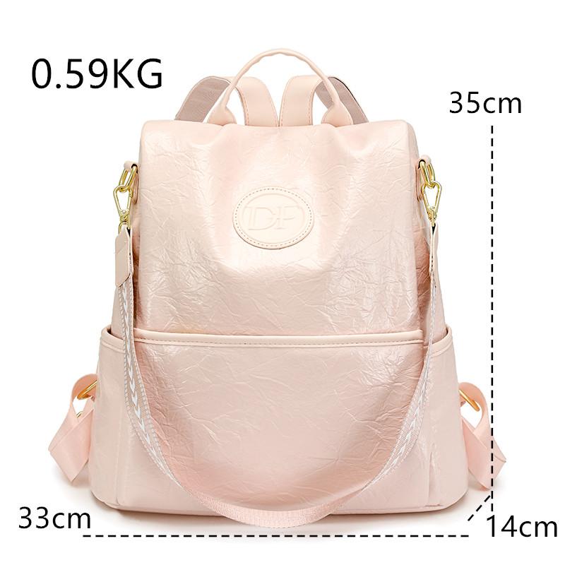 Luxury Large Capacity Fashion Style Soft Leather Women's Backpack, Designer Shoulder Bag, Anti-theft Travel Backpacks