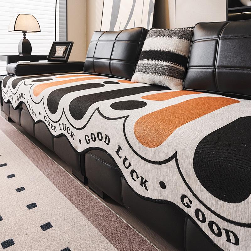 Nordic Chenille Sofa Cushion Is Universal In All Seasons New Wavy Edge Seat Cushion Non-Slip Sofa Cover Cross-Border
