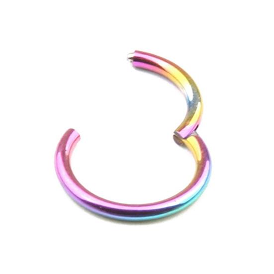 1 Pc 16G 14G Hinged Segment Hoop Ring Stainless Steel Lip Nose Septum Piercing