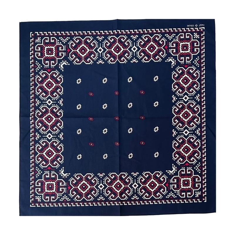 Bandanas Ethniques Élégants pour les Amateurs de Hip Hop Foulard Carré Respirant et Couvre-chef Accessoire de Cheveux Unisexe pour Femmes