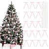 24PCS Vintage Christmas Tree Bows Velvet Handmade Wreath Bows Decoration with Pearl Chain DIY Christmas Tree Topper Ornaments