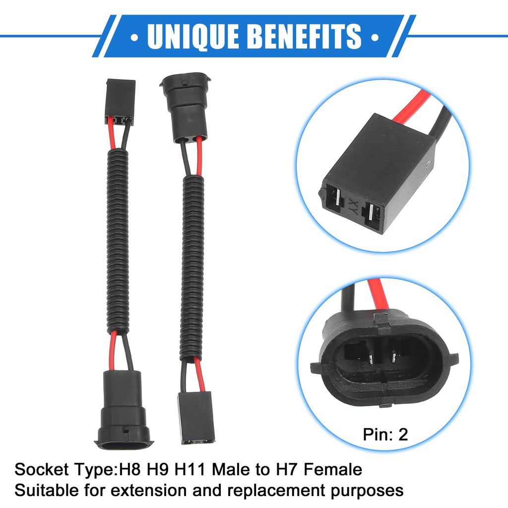 A ABSOPRO Headlight Socket Extension Conversion Wire Harness Fog Lamp Bulb Socket Socket Adapter