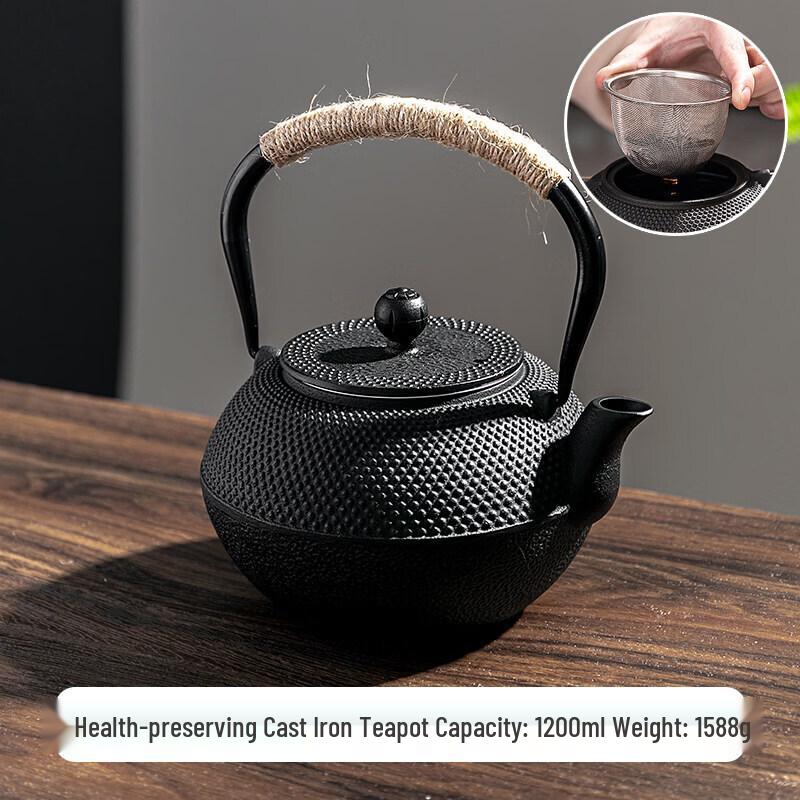 Nordic Style Cast Iron Teapot with Glass Infuser