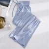 Women's Summer Ice Silk Wide-Leg Pants: One or Two-Piece Set, Korean Style, High Waist, Slimming, Floor-Length.