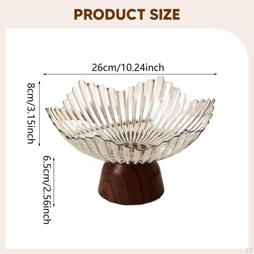 Elegant Fruit Bowl with Pedestal, Snack Storage, Decorative Tray, Serving Tray for Living
