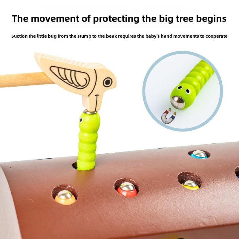 Wooden Bug Catching Game For Kids Ages 3 To 6 With Magnetic Fishing And Insect Grabbing Fun