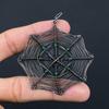Spider Web Shaped Peridot Gemstone Pure Copper Wire Wrapped Handmade Pendant Jewelry For Gift