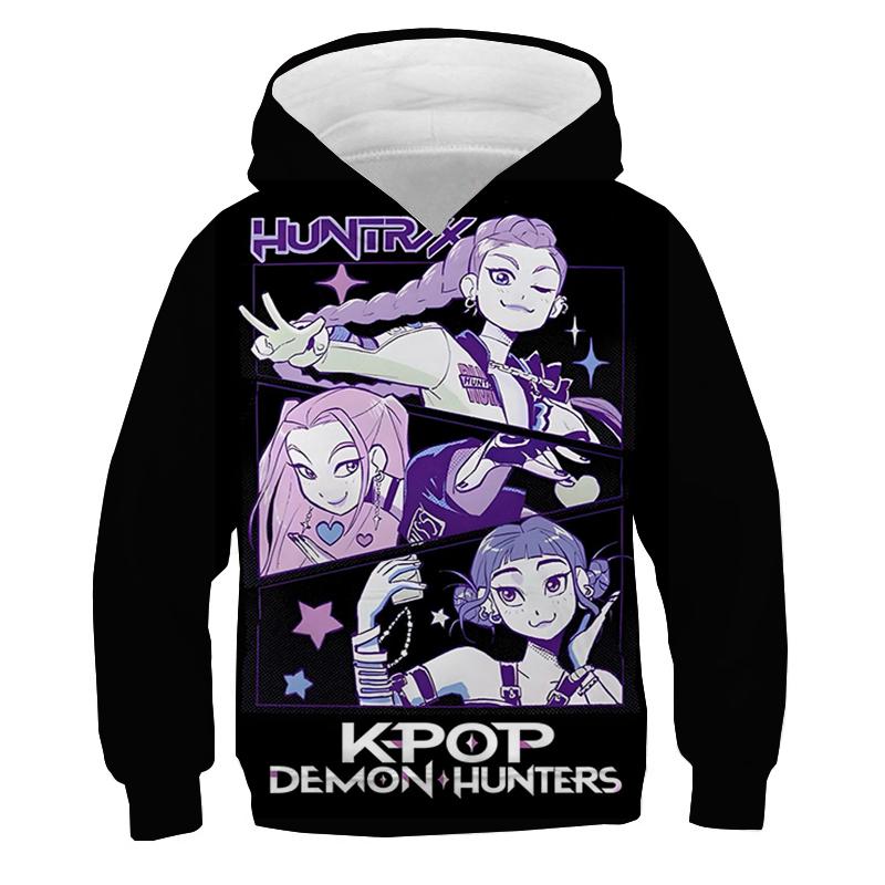 

2025 Новий Фільм K-Pop Мисливці на Демонів Толстовки Міра Румі Зої Графічна Толстовка Саджа Хлопчики Принтовані Повсякденні Топи Хлопчики Дівчата Одяг 140