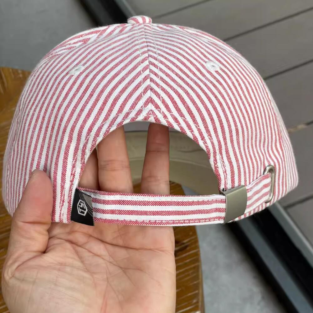 Wide Brim Letter Embroidered Baseball Cap, Cotton Color Block Stripes Hat For Men Women Outdoor Korean Fashion Casual Headwear