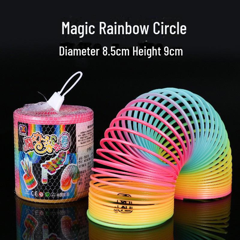 Heart-Shaped Rainbow Spring Ring Stackable Music Toy for Children