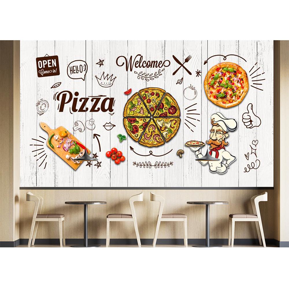 Pizza Wall Murals Pizza Fried Chicken Shop 3d Removable Wallpaper Fast Food Restaurant Snack Bar Large Wall Mural