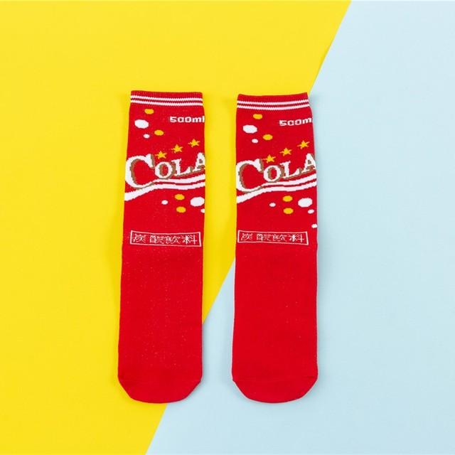 Women Socks Funny Cute Cartoon Fruits Banana Avocado Lemon Egg Cookie Donuts Food Happy Japanese Harajuku Skateboard Socks