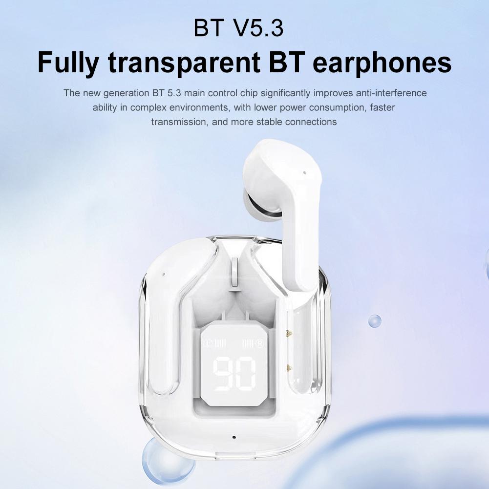 Bluetooth-Compatible 5.3 Headphones In-Ear Earbuds with Charging Case Digital Display Earbuds for Running Gym Workout