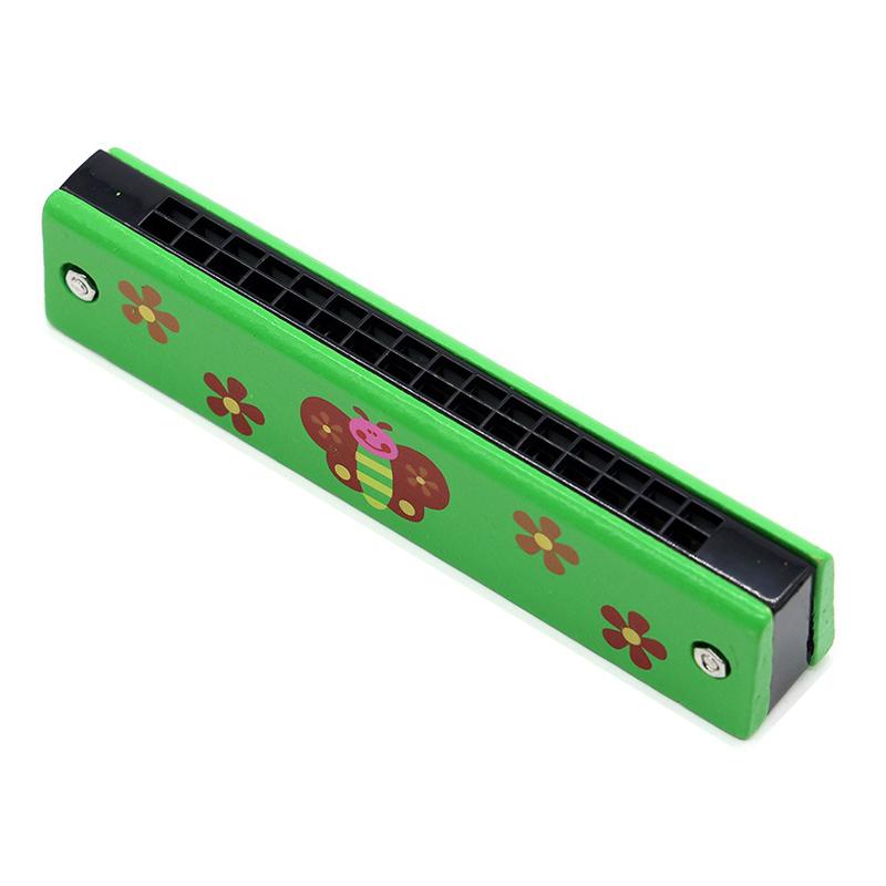1PC Multicolored Mouth Organ Cute Cartoon Wooden Harmonica 16-Hole Musical Instruments Beginners Suitable Woodwind Harmonica ZYF