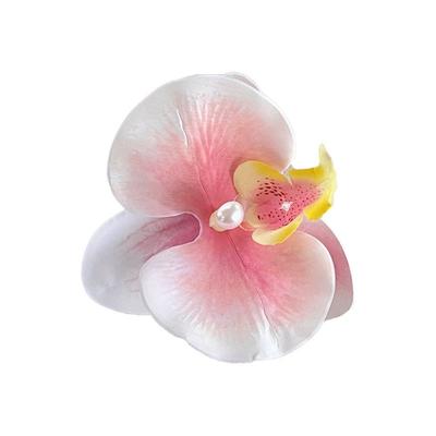 Cloth Flower Hair Clip Butterfly Orchid Pearl Orchid Flower Hairpin Duckbill Clip Korean Style Girl Hair Clip