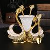 Shape Dinnerware Set Light Luxury Exquisite Elegant Shape Spoon Holder with 6 Spoons for Coffee Fruits Desserts