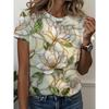 Fashion Loose Flower Print Women's Top Casual Short Sleeve Versatile Comfortable T-Shirts Women’s