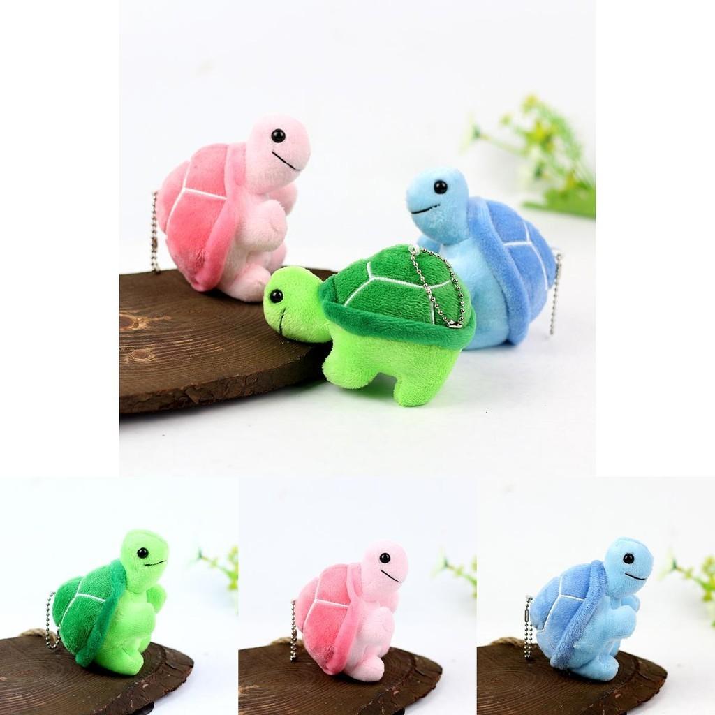 Adorable Plush Turtle Toy Stuffed Animal Soft Short Plush Green Pink Blue 10cm