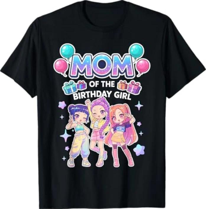 Mom Of The Birthday Girl Cute Chibi Kpop Funny Korean Pop TShirt S