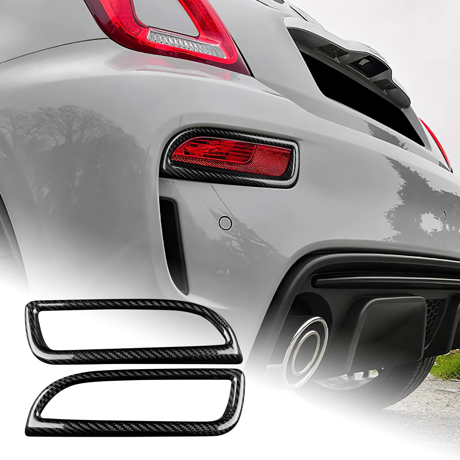 

AIRSPEED Carbon Fiber Rear Fog Lamp Decorative Frame Stickers for Abarth Custom Exterior Tape Garnish Carbon 595/695 (2017-2024) - Accessories,