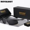 Royalhot Men Women Polarized Aloy Rectangle  Frame Sunglasses  Driving Sun Glasses Shades Oculos Masculino