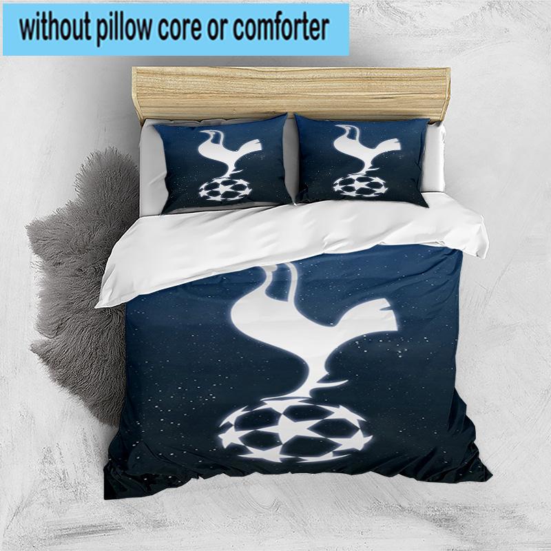 Set Biancheria da Letto Stampato Design Tottenham Hotspur F.C. 3 Pezzi Chiusura Copripiumino Include 1 Copripiumino & 2 Federe Set Biancheria da Letto Decorazioni per la Casa Regali