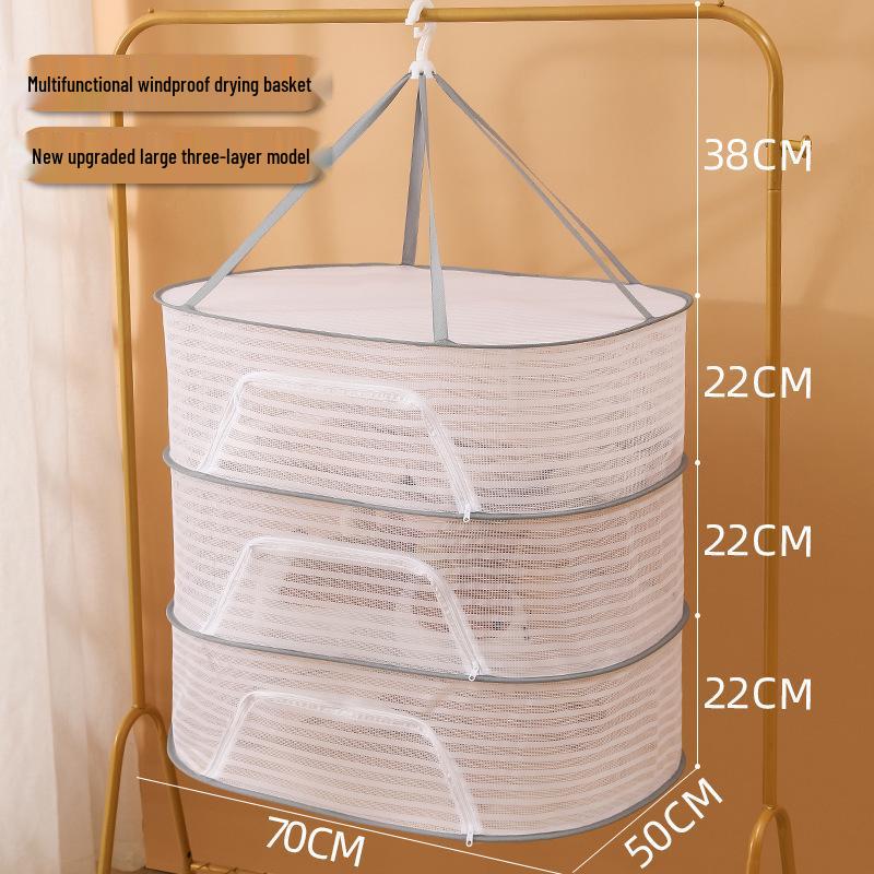 Foldable Multifunctional Air-Drying Net & Basket - Insect-Proof and Windproof for Clothes and Fish Fillets